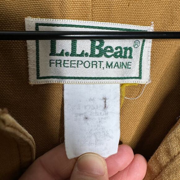 Vintage L.L. Bean Saddle Canvas Chore Coat Mens M Hunting Jacket with Mud Flaps - Picture 5 of 13